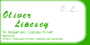 oliver lipcsey business card